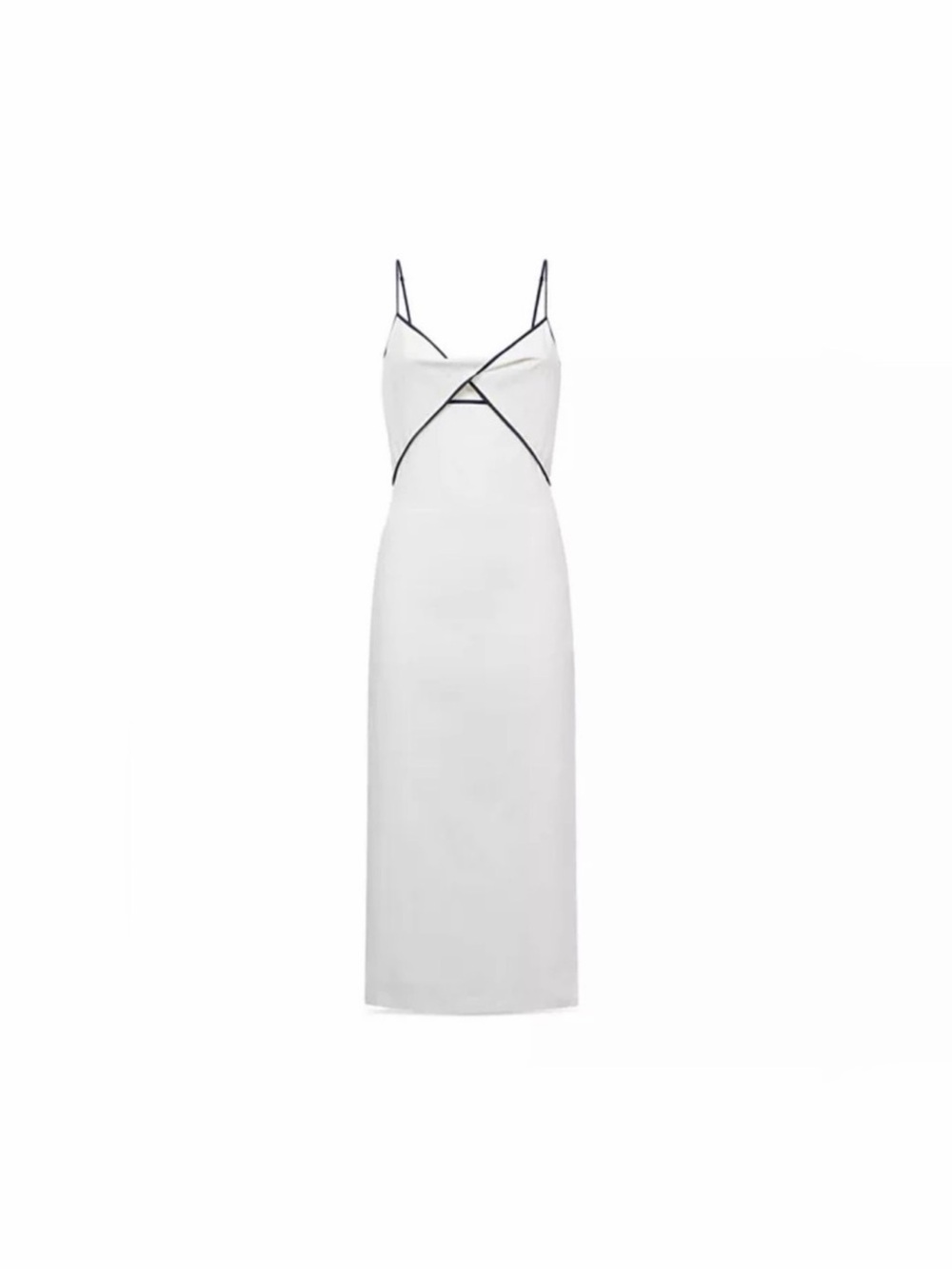 Reiss Leona Strappy Linen Midi White Dress Size US 2